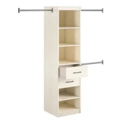 Kelly 5 Shelf 2 Drawer Closet Organizer With 3 Adjustable Hanging Rods Ivory Oak - Novogratz 15 Kelly 5 Shelf 2 Drawer Closet Organizer With 3 Adjustable Hanging Rods Ivory Oak - Novogratz -Bedroom Home Store GUEST a7c5268b 3c71 42b1 8b32 b7259df7cad1