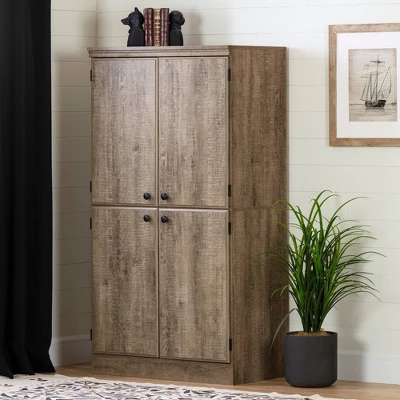Morgan 4 Door Storage Cabinet Oak - South Shore 3 Morgan 4 Door Storage Cabinet Oak - South Shore