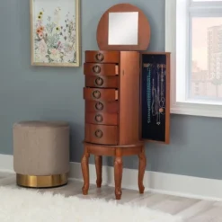 Raine Jewelry Armoire Cherry - Powell Company 23 Raine Jewelry Armoire Cherry - Powell Company -Bedroom Home Store GUEST a86abca3 3fdd 4365 8dfb 6b13a1a7ce2c