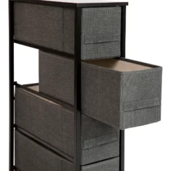 Flash Furniture 4 Drawer Slim Wood Top Cast Iron Frame Vertical Storage Dresser With Easy Pull Fabric Drawers 16 Flash Furniture 4 Drawer Slim Wood Top Cast Iron Frame Vertical Storage Dresser With Easy Pull Fabric Drawers -Bedroom Home Store GUEST aa8ac5f6 1bce 40d5 9152 d268d86b0de1