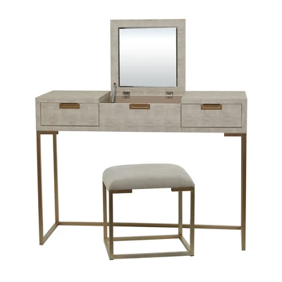 Contemporary Wood Console Table Dressing Table Desk With Mirror And Stool Set - Olivia & May 11 Contemporary Wood Console Table Dressing Table Desk With Mirror And Stool Set - Olivia & May - Image 9