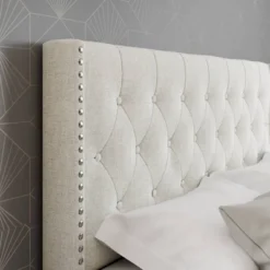 Maya Wingback Button Tufted Linen Upholstered Platform Bed With Nailhead Trim - Eco Dream 13 Maya Wingback Button Tufted Linen Upholstered Platform Bed With Nailhead Trim - Eco Dream -Bedroom Home Store GUEST aaad0e9e 4c87 4ee2 b4b1 cf0d5b55dd27