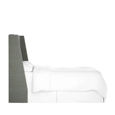 Diamond Tufted Nail Button Wingback Headboard - Skyline Furniture 4 Diamond Tufted Nail Button Wingback Headboard - Skyline Furniture - Image 2