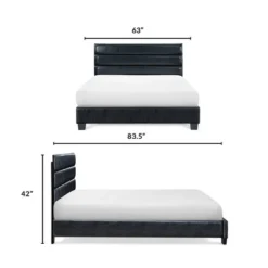 Hudson Leather Upholstered Bed Black - ClickDecor 23 Hudson Leather Upholstered Bed Black - ClickDecor -Bedroom Home Store GUEST ab61b43b b7eb 4a1f 8d57 8ec8ad94a0b6
