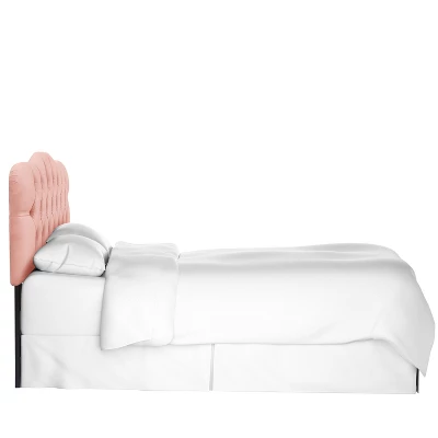 California King Tufted Headboard In Velvet Pink - Skyline Furniture 4 California King Tufted Headboard In Velvet Pink - Skyline Furniture - Image 2