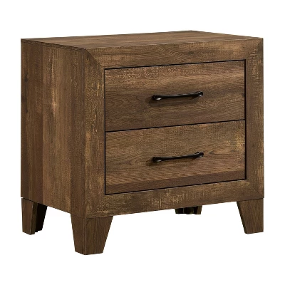 3pc Queen Quail Bedroom Set With 2 Nightstands Rustic Light Walnut - HOMES: Inside + Out 5 3pc Queen Quail Bedroom Set With 2 Nightstands Rustic Light Walnut - HOMES: Inside + Out - Image 3