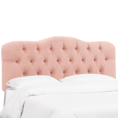 California King Tufted Headboard In Velvet Pink - Skyline Furniture 3 California King Tufted Headboard In Velvet Pink - Skyline Furniture