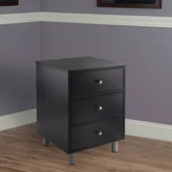 Daniel Nightstand With 3 Drawers Black - Winsome 11 Daniel Nightstand With 3 Drawers Black - Winsome -Bedroom Home Store GUEST ad2a031a a5ad 47ee 819b a4a7410e5ab6