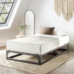 9" Metal Hinged Corner Platform Bed Frame Black - Mellow 16 9" Metal Hinged Corner Platform Bed Frame Black - Mellow -Bedroom Home Store GUEST ad39262d 1545 439f 967a cf8ff537feb9