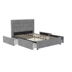 Serena Upholstered Bed With Drawers Light Gray Velvet - Cosmoliving By Cosmopolitan 13 Serena Upholstered Bed With Drawers Light Gray Velvet - Cosmoliving By Cosmopolitan -Bedroom Home Store GUEST ae05ad05 906b 4f8b 9e10 845730f84e52
