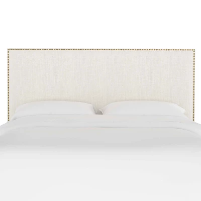 King Bella Nail Button Border Headboard Linen Talc - Skyline Furniture 4 King Bella Nail Button Border Headboard Linen Talc - Skyline Furniture - Image 2
