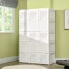HOMCOM Portable Wardrobe Closet, Bedroom Armoire, Foldable Clothes Organizer With Cube Storage, Hanging Rods, And Magnet Doors, White 1 HOMCOM Portable Wardrobe Closet, Bedroom Armoire, Foldable Clothes Organizer With Cube Storage, Hanging Rods, And Magnet Doors, White -Bedroom Home Store GUEST b133ca3b 5050 45bd a939 51d76a437791