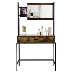 Costway Industrial Vanity Table With 3-Height Adjustable Mirror Storage Bag Large Drawer 19 Costway Industrial Vanity Table With 3-Height Adjustable Mirror Storage Bag Large Drawer -Bedroom Home Store GUEST b2afe32c 2016 4ddb b92a f2a913e9b69a