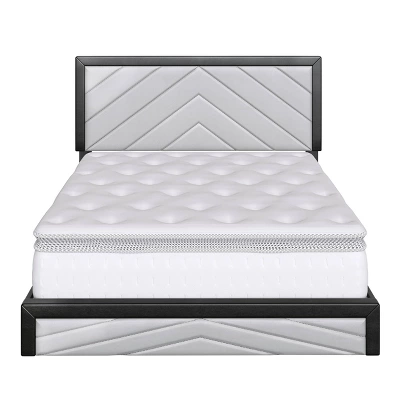 Blake Chevron Stitched Upholstered Platform Bed - Eco Dream 7 Blake Chevron Stitched Upholstered Platform Bed - Eco Dream - Image 5