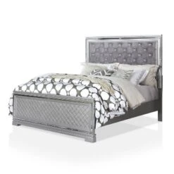 3pc Tenaya Bed With 2 Nightstands Set Silver/Gray - HOMES: Inside + Out 25 3pc Tenaya Bed With 2 Nightstands Set Silver/Gray - HOMES: Inside + Out -Bedroom Home Store GUEST b3ee0396 afc9 4552 9955 03882881a232