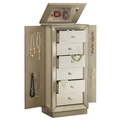 Jewelry Armoire Gold - Acme Furniture 4 Jewelry Armoire Gold - Acme Furniture - Image 2