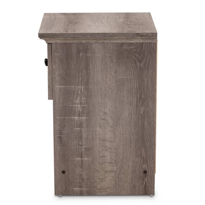 Dara 1 Drawer Wood Nightstand Gray/Brown/Black - Baxton Studio 5 Dara 1 Drawer Wood Nightstand Gray/Brown/Black - Baxton Studio - Image 3