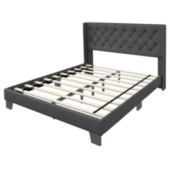 Costway Full/Queen/Twin Size Upholstered Platform Bed Tufted Headboard Mattress Foundation Grey 20 Costway Full/Queen/Twin Size Upholstered Platform Bed Tufted Headboard Mattress Foundation Grey -Bedroom Home Store GUEST b52e9d69 8820 4929 b374 2ec453186c12