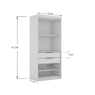 Set Of 2 Mulberry 2.0 Wardrobe Closet White - Manhattan Comfort 6 Set Of 2 Mulberry 2.0 Wardrobe Closet White - Manhattan Comfort - Image 4