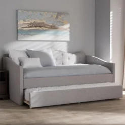 Twin Kaija Modern And Contemporary Fabric Daybed With Trundle Gray - Baxton Studio 21 Twin Kaija Modern And Contemporary Fabric Daybed With Trundle Gray - Baxton Studio -Bedroom Home Store GUEST b5abf670 6e01 4db3 91a5 27e669e9870f