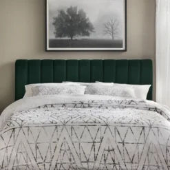 Queen Teagan Channel Upholstered Headboard Emerald Green - Lifestorey 7 Queen Teagan Channel Upholstered Headboard Emerald Green - Lifestorey -Bedroom Home Store GUEST b5efedc2 a59e 4f48 b1e7 1528e713898a