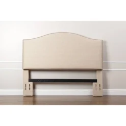 Full/Queen Sophia Nailhead Trim Linen Headboard Wheat - Abbyson Living