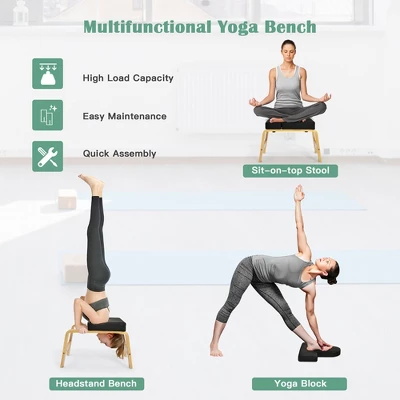 Costway Yoga Headstand Bench For Workout Relieve Fatigue Body Building Black 6 Costway Yoga Headstand Bench For Workout Relieve Fatigue Body Building Black - Image 4