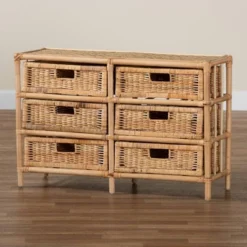 Dariana Rattan 6 Drawer Storage Cabinet Natural/Brown - Bali & Pari 20 Dariana Rattan 6 Drawer Storage Cabinet Natural/Brown - Bali & Pari -Bedroom Home Store GUEST b9006476 daa4 4a58 84ff 6449eb95c0cd