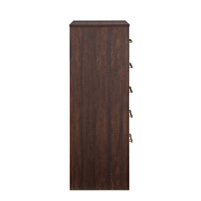 Melonnes 5 Drawer Chest Walnut - HOMES: Inside + Out 7 Melonnes 5 Drawer Chest Walnut - HOMES: Inside + Out - Image 5