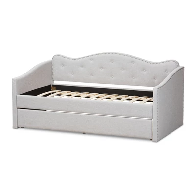 Twin Kaija Modern And Contemporary Fabric Daybed With Trundle Gray - Baxton Studio 5 Twin Kaija Modern And Contemporary Fabric Daybed With Trundle Gray - Baxton Studio - Image 3