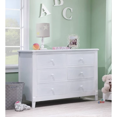 Sorelle Berkley 6 Drawer Double Dresser - White 4 Sorelle Berkley 6 Drawer Double Dresser - White - Image 2