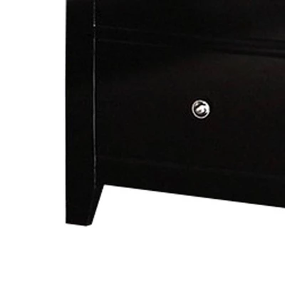 2 Drawer Wooden Nightstand With Metal Knobs Brown - Benzara 4 2 Drawer Wooden Nightstand With Metal Knobs Brown - Benzara - Image 2