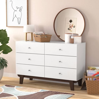 Kincaid Wood 6 Drawer Dresser Matte White - Hillsdale Furniture 10 Kincaid Wood 6 Drawer Dresser Matte White - Hillsdale Furniture - Image 8