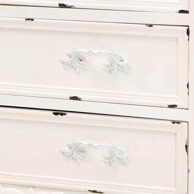 Levron Two-Tone Wood 5 Drawer Storage Cabinet Walnut Brown/White - Baxton Studio 6 Levron Two-Tone Wood 5 Drawer Storage Cabinet Walnut Brown/White - Baxton Studio - Image 4