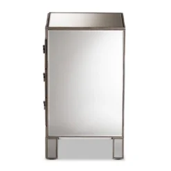 Ewan Mirrored 3 Drawer Nightstand Silver - Baxton Studio 11 Ewan Mirrored 3 Drawer Nightstand Silver - Baxton Studio -Bedroom Home Store GUEST bba846d0 852f 43be b0bd d066b75f4697