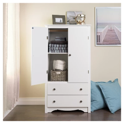 Monterey Armoire White - Prepac 5 Monterey Armoire White - Prepac - Image 3