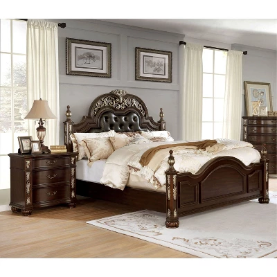 2pc Queen Mullberry Traditional Bedroom Set Brown Cherry/Espresso - HOMES: Inside + Out 3 2pc Queen Mullberry Traditional Bedroom Set Brown Cherry/Espresso - HOMES: Inside + Out