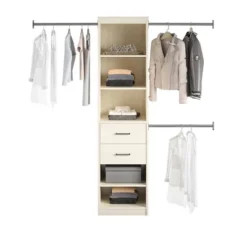 Kelly 5 Shelf 2 Drawer Closet Organizer With 3 Adjustable Hanging Rods Ivory Oak - Novogratz 13 Kelly 5 Shelf 2 Drawer Closet Organizer With 3 Adjustable Hanging Rods Ivory Oak - Novogratz -Bedroom Home Store GUEST bd969d64 5309 4b81 8453 40f9b6467833