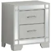 Passion Furniture Madison 2-Drawer Silver Champagne Nightstand (26 In. H X 17 In. W X 23 In. D) 2 Passion Furniture Madison 2-Drawer Silver Champagne Nightstand (26 In. H X 17 In. W X 23 In. D) -Bedroom Home Store GUEST bd9b8aac 989e 4e20 ac43 a142f89ec333