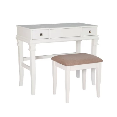 Adler Vanity Set White - Linon 3 Adler Vanity Set White - Linon - Image 2