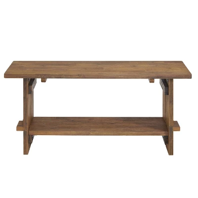 40" Bethel Acacia Wood Bench Natural - Alaterre Furniture 4 40" Bethel Acacia Wood Bench Natural - Alaterre Furniture - Image 2
