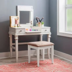 Adler Vanity Set White - Linon 28 Adler Vanity Set White - Linon -Bedroom Home Store GUEST bdff644c 8828 48df 863e 7ae04123fa9e