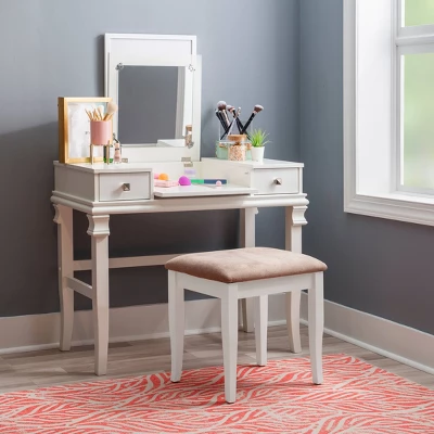 Adler Vanity Set White - Linon 14 Adler Vanity Set White - Linon - Image 13