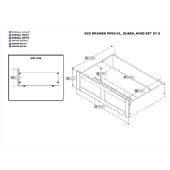 Set Of 2 Queen/King/Twin XL Drawers Gray - AFI 11 Set Of 2 Queen/King/Twin XL Drawers Gray - AFI -Bedroom Home Store GUEST bf22889b 4c79 4204 9bbe be09395aa4e2