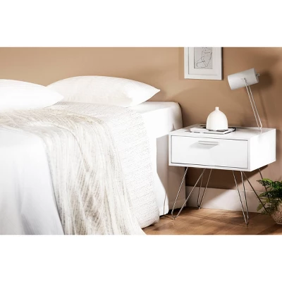 Slendel Nightstand Pure White - South Shore 4 Slendel Nightstand Pure White - South Shore - Image 2
