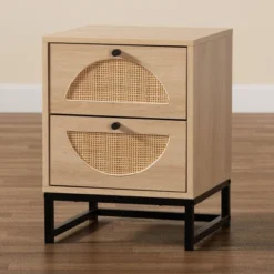 Ardon Bohemian Wood And Metal 1 Drawer Nightstand With Rattan Light Brown/Black - Baxton Studio 19 Ardon Bohemian Wood And Metal 1 Drawer Nightstand With Rattan Light Brown/Black - Baxton Studio -Bedroom Home Store GUEST c14793fe 5aeb 4175 aea6 57b1d2b08968