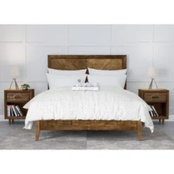 3pc Aurora Mid-Century Bedroom Set Gray - Abbyson Living