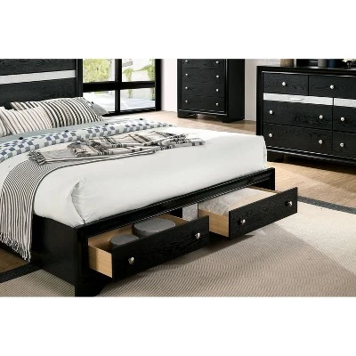 2pc Queen Whether By Bed With Nightstand Black - MiBasics 10 2pc Queen Whether By Bed With Nightstand Black - MiBasics - Image 8