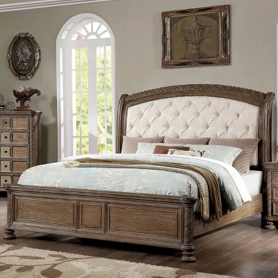 6pc Lellen Bedroom Set Beige/Rustic Natural Tone - HOMES: Inside + Out 3 6pc Lellen Bedroom Set Beige/Rustic Natural Tone - HOMES: Inside + Out