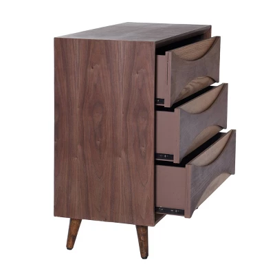 3 Drawer Chest With Contrasting Drawer Panels Walnut - StyleCraft 5 3 Drawer Chest With Contrasting Drawer Panels Walnut - StyleCraft - Image 3